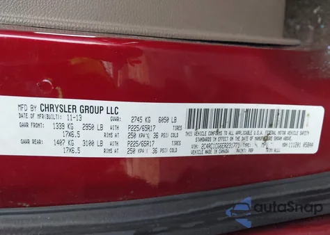 2014 Chrysler Town & Country Touring-L from USA, damaged, VIN 2C4RC1CG6ER231771